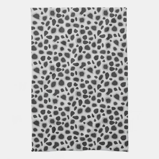 Leopard Print - Shades of Grey Theedoek (Verticaal)