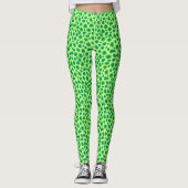 Leopard Print - Shades of Lime Green Leggings (Voorkant)
