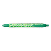 Leopard Print - Shades of Lime Green Zwarte Inkt Pen (Achterkant)