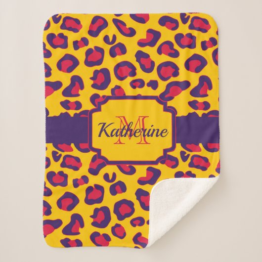 Leopard Print Sherpa Deken (Voorkant)