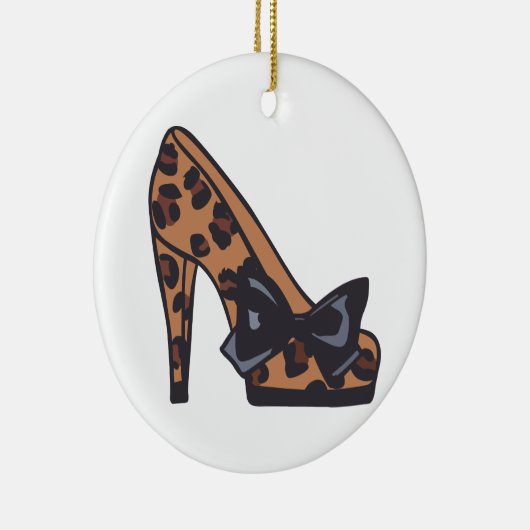 Leopard Print Shoe Keramisch Ornament (Rechts)