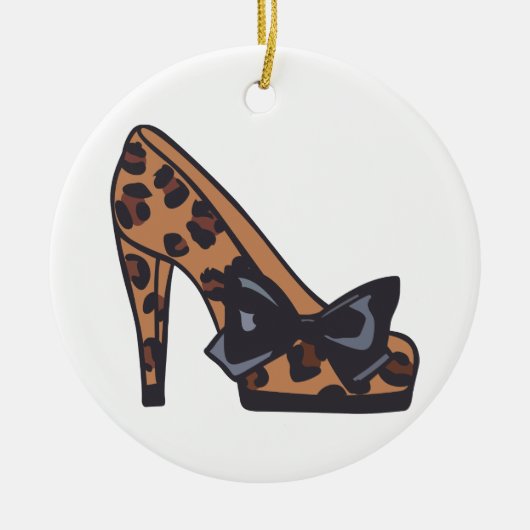 Leopard Print Shoe Keramisch Ornament (Voorkant)