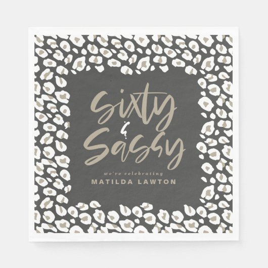 Leopard Print Sixty en Sassy Party Modern Servet (Voorkant)