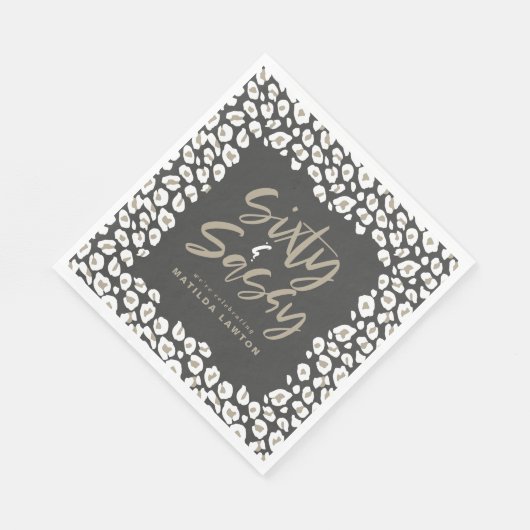 Leopard Print Sixty en Sassy Party Modern Servet (Hoek)