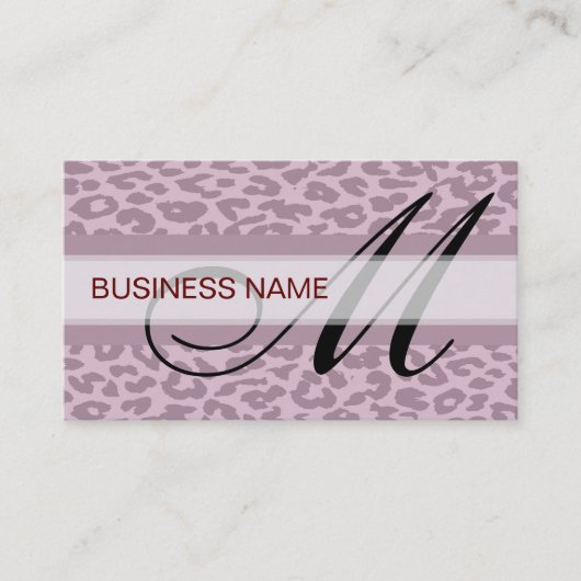 Leopard Print Skin en Monogram Visitekaartje (Voorkant)
