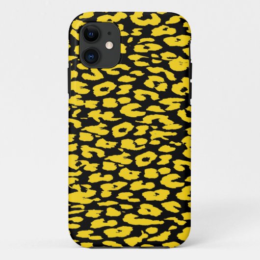 Leopard Print Skin Geel en Zwart Case-Mate iPhone Case (Achterkant)