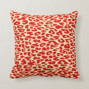 Leopard Print Skin Red Kussen
