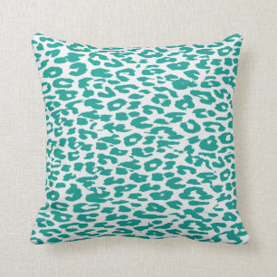 Leopard Print Skin Turquoise Kussen