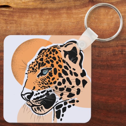 Leopard Print Sleutelhanger – Dierenaccessoire (Achterkant)