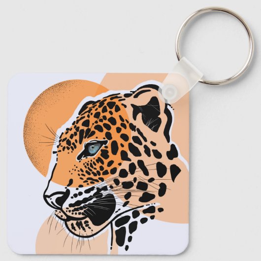 Leopard Print Sleutelhanger – Dierenaccessoire (Achterkant)