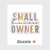 Leopard Print Small Business Owner Sticker (Vel)