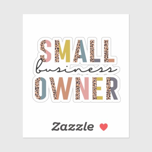 Leopard Print Small Business Owner Sticker (Vel)