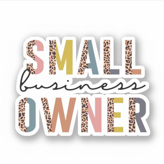 Leopard Print Small Business Owner Sticker (Voorkant)
