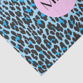 Leopard Print, Spots, Blue Leopard, Monogram Tissuepapier (Detail)