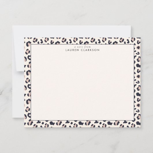 Leopard Print Stationery Note Card Kaart (Voorkant)