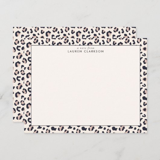 Leopard Print Stationery Note Card Kaart (Voorkant / Achterkant)