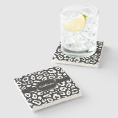 Leopard Print Stenen Onderzetter (Zijkant)