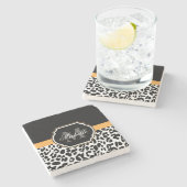 Leopard Print Stenen Onderzetter (Zijkant)