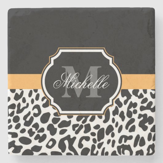 Leopard Print Stenen Onderzetter (Voorkant)