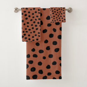 Leopard Print Stippen Rust Terracotta Cheetah Spot Bad Handdoek