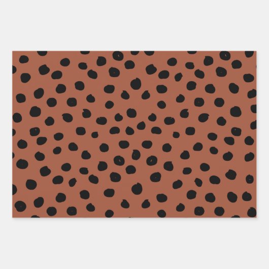 Leopard Print Stippen Rust Terracotta Cheetah Spot Inpakpapier Vel (Voorkant 2)