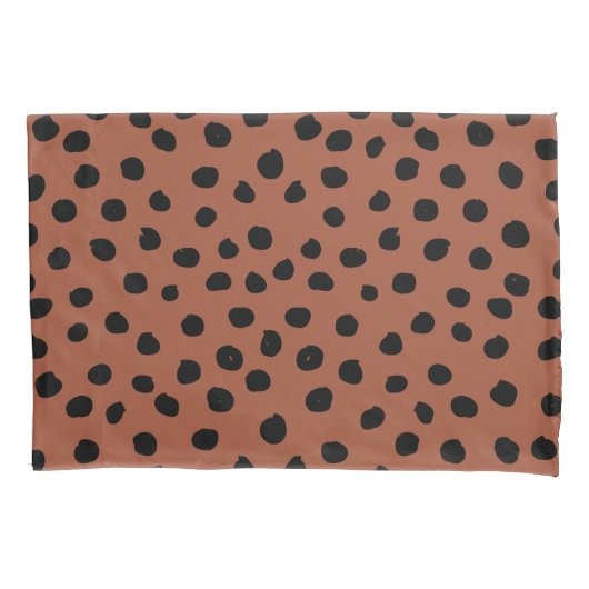 Leopard Print Stippen Rust Terracotta Cheetah Spot Kussensloop (Voorkant)