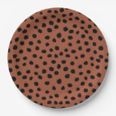 Leopard Print Stippen Rust Terracotta Cheetah Spot Papieren Bordje (Voorkant)
