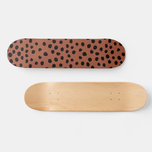 Leopard Print Stippen Rust Terracotta Cheetah Spot Persoonlijk Skateboard (Horizontaal)