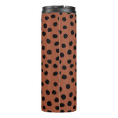 Leopard Print Stippen Rust Terracotta Cheetah Spot Thermosbeker (Achterkant)