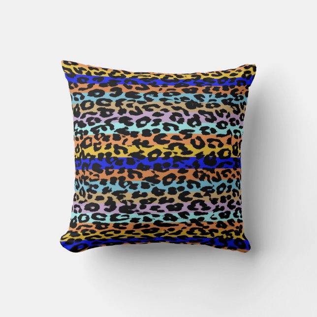 Leopard Print Stripe Patroon 6 Kussen (Voorkant)