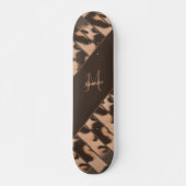 Leopard Print Striped Personated Monogram Name Persoonlijk Skateboard (Voorkant)