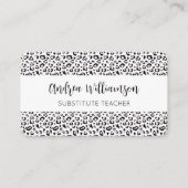 Leopard Print Substitute leraar Visitekaartje (Voorkant)