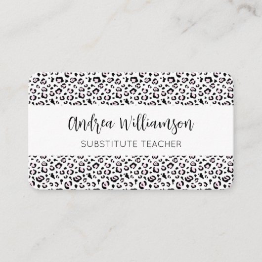Leopard Print Substitute leraar Visitekaartje (Voorkant)