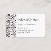 Leopard Print Substitute leraar Visitekaartje (Achterkant)