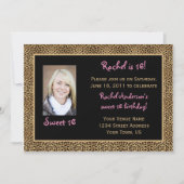 Leopard Print Sweet 16 Birthday Uitnodiging (Voorkant)