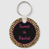 Leopard Print Sweet 16 Sleutelhanger (Voorkant)