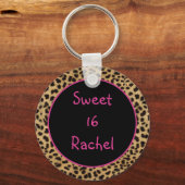 Leopard Print Sweet 16 Sleutelhanger (Voorkant)