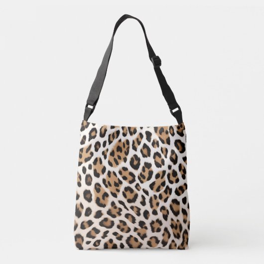 Leopard Print Tan White Crossbody Tas (Achterkant)