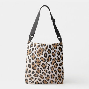 Leopard Print Tan White Crossbody Tas