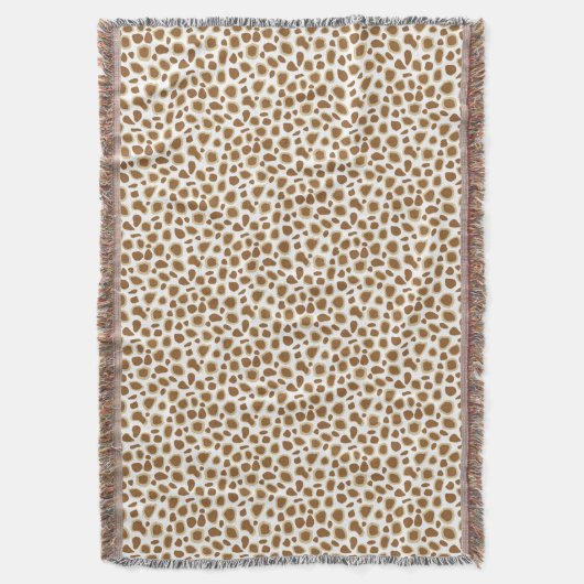 Leopard Print - Taupe Tan en White Deken (Voorkant Verticaal)