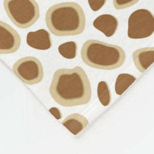 Leopard Print - Taupe Tan en White Fleece Deken