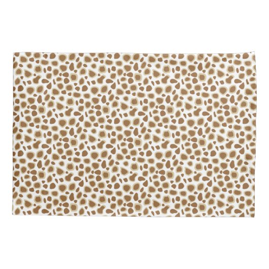 Leopard Print - Taupe Tan en White Kussensloop (Achterkant)