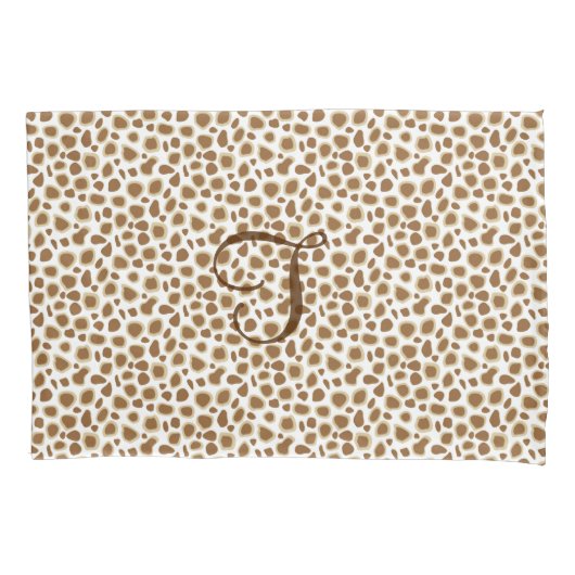 Leopard Print - Taupe Tan en White Kussensloop (Voorkant)