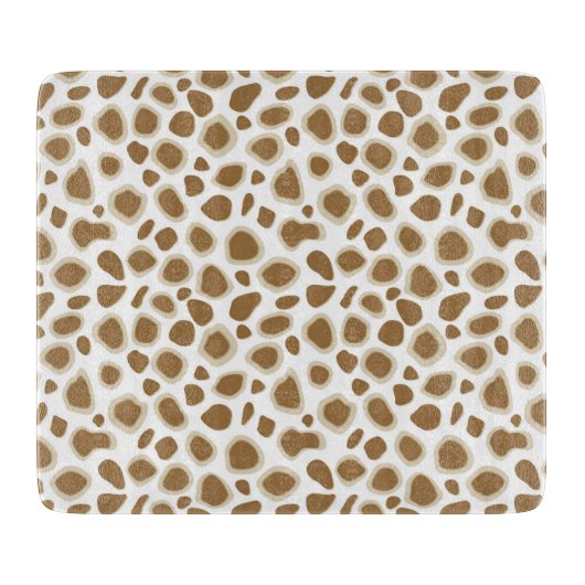 Leopard Print - Taupe Tan en White Snijplank (Voorkant)