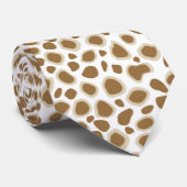 Leopard Print - Taupe Tan en White Stropdas (Opgerold)