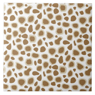 Leopard Print - Taupe Tan en White Tegeltje