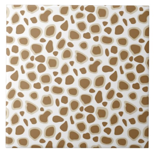 Leopard Print - Taupe Tan en White Tegeltje (Voorkant)