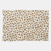 Leopard Print - Taupe Tan en White Theedoek (Horizontaal)