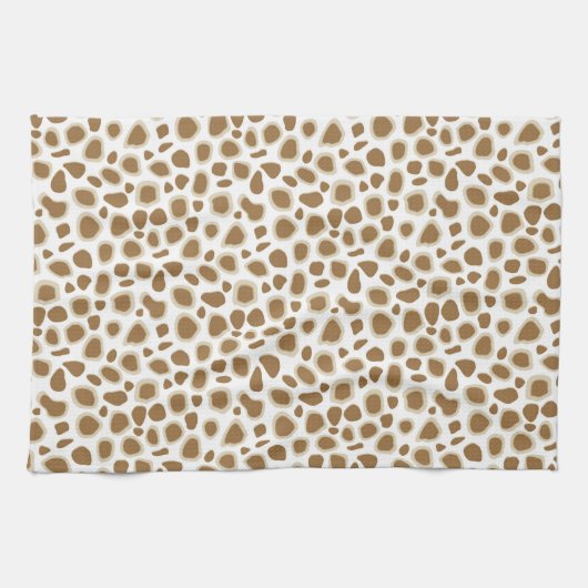 Leopard Print - Taupe Tan en White Theedoek (Horizontaal)