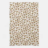 Leopard Print - Taupe Tan en White Theedoek (Verticaal)